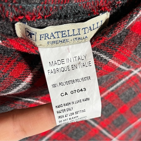 Fratelli Tallia Plaid Poncho - Red - Picture 2 of 4
